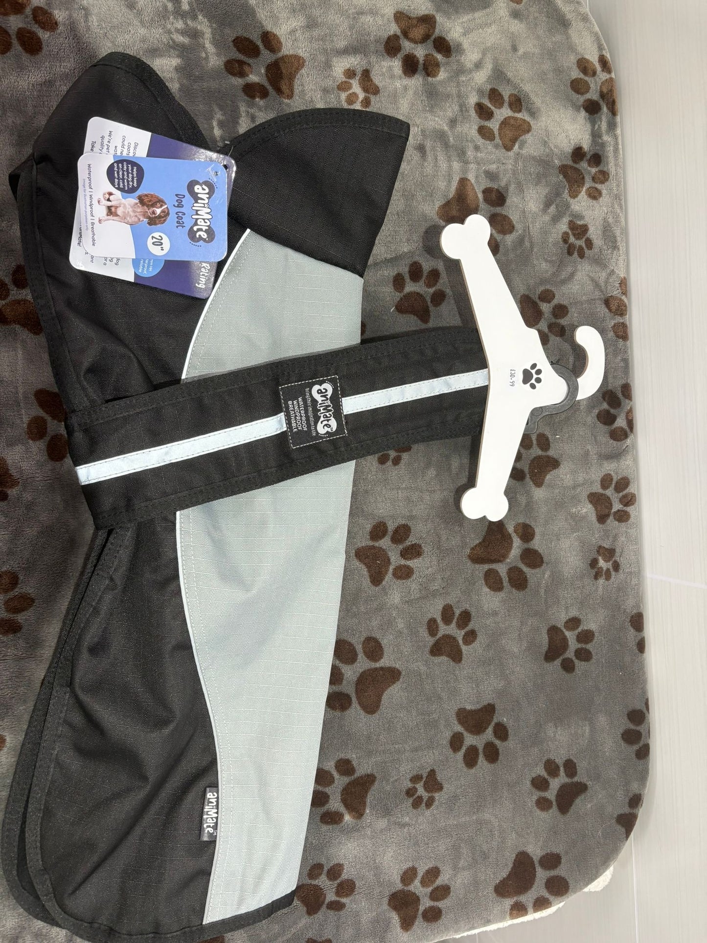 Animate Dog Coat Black/Grey