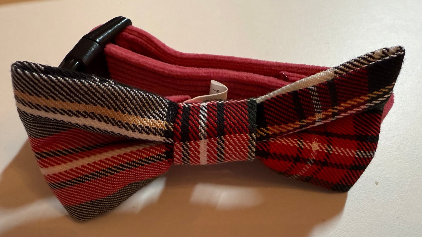 Pet Pooch Boutique Collar - Rose Pink Cord with free bow tie