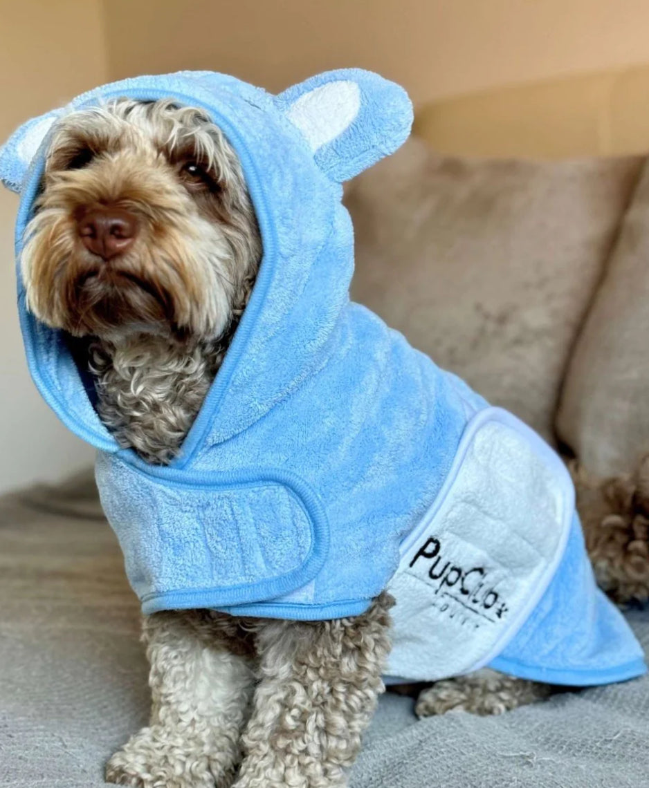 Pup Club Couture Drying Robe - Blue