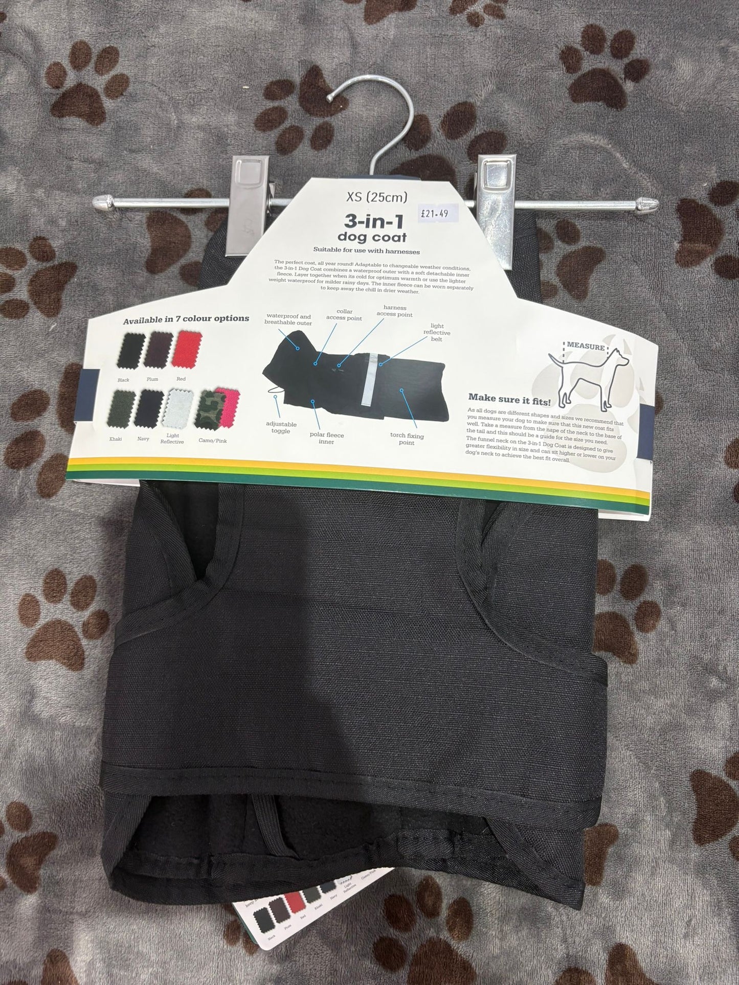 Danish Design 3 n 1 Dog Jacket Black