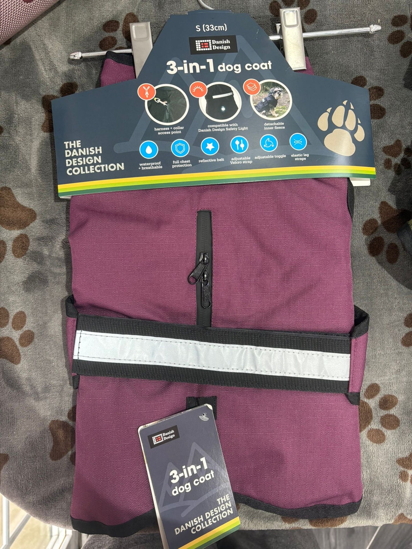 Danish Design 3 n 1 Dog Jacket Burgandy