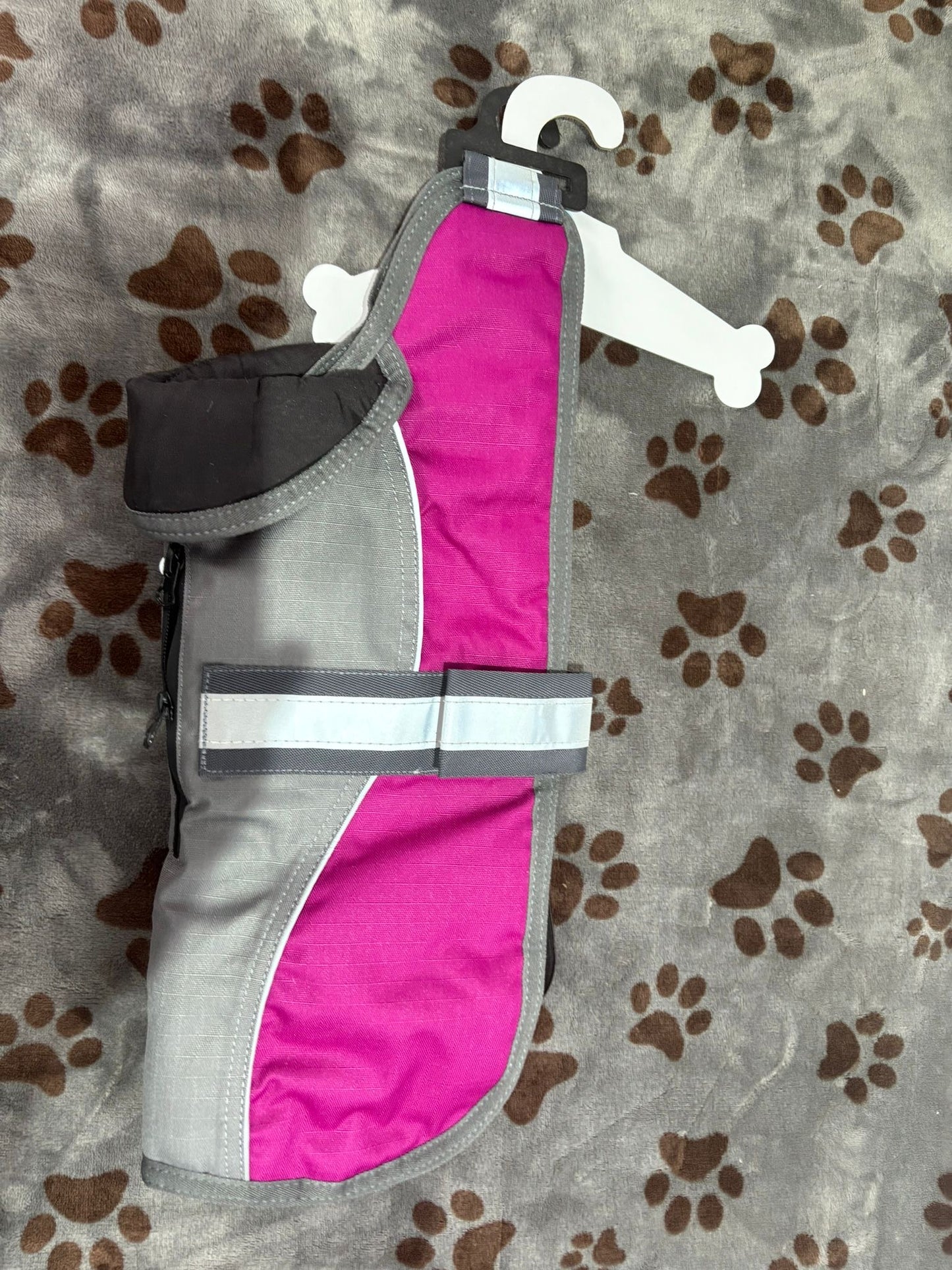 Animate Dog Coat Grey/Raspberry