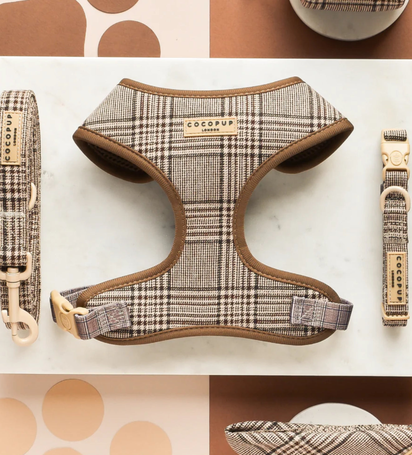 Cocopup London Adjustable Neck Harness - Pup Plaid