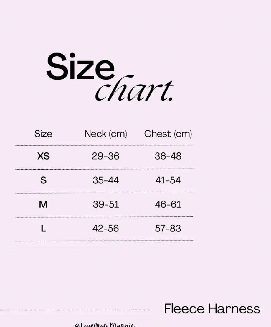 Love From Marnie Adjustable Harness Fleece Black