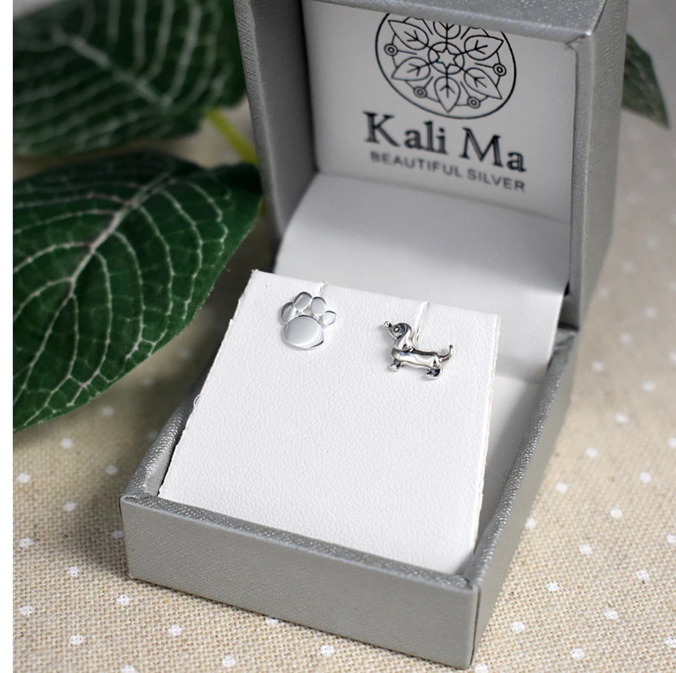 KALI MA DESIGNS- MATILDA DACHSHUND AND PAW PRINT STUDS