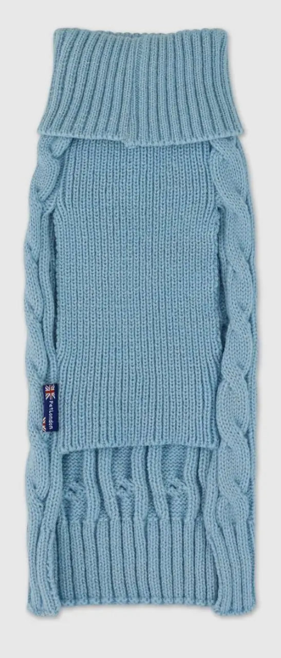 Pet London - Cable Knit Shimmer Jumper Baby Blue