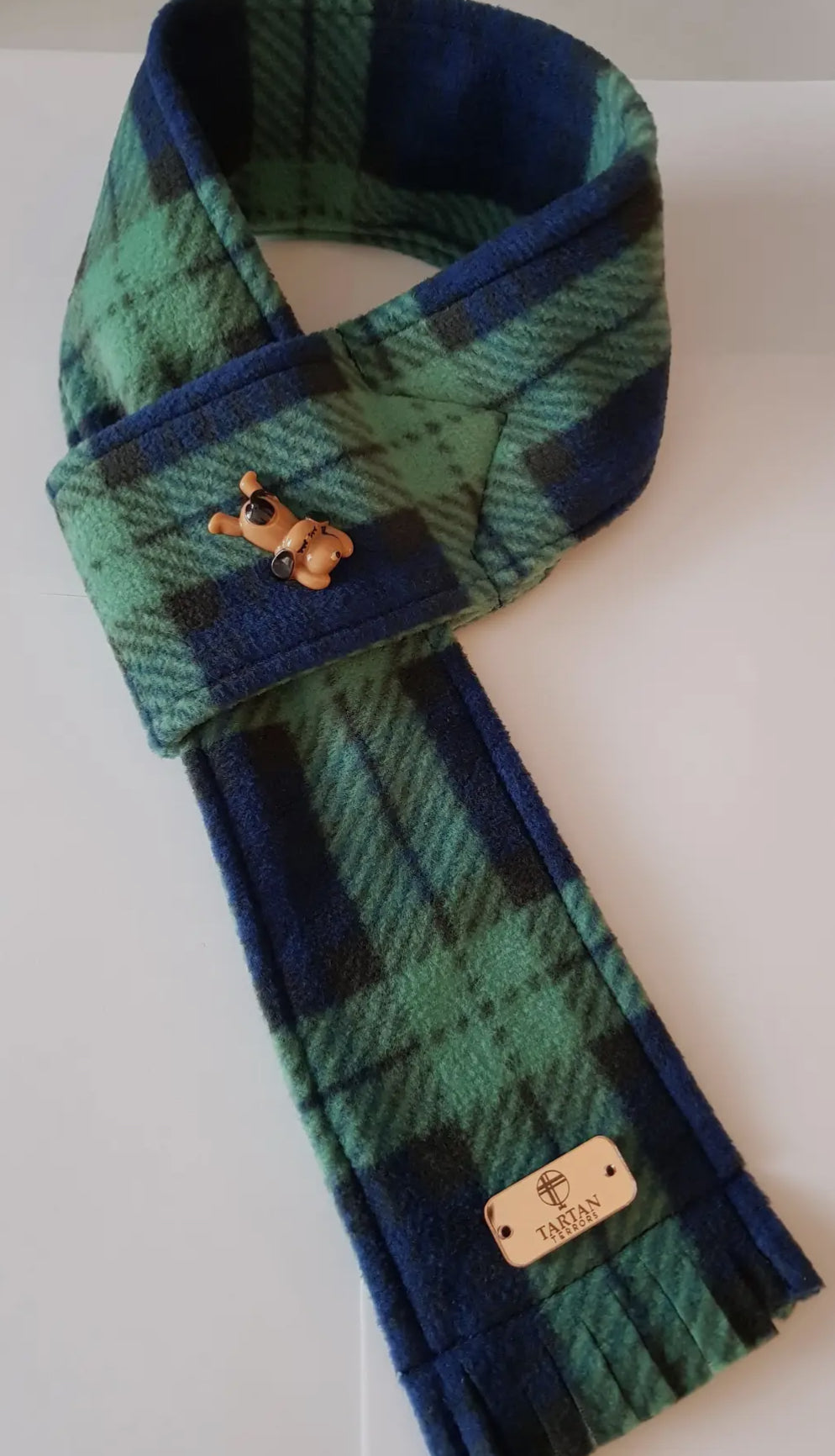 Fleece Tartan Dog Scarf - Black Watch Tartan