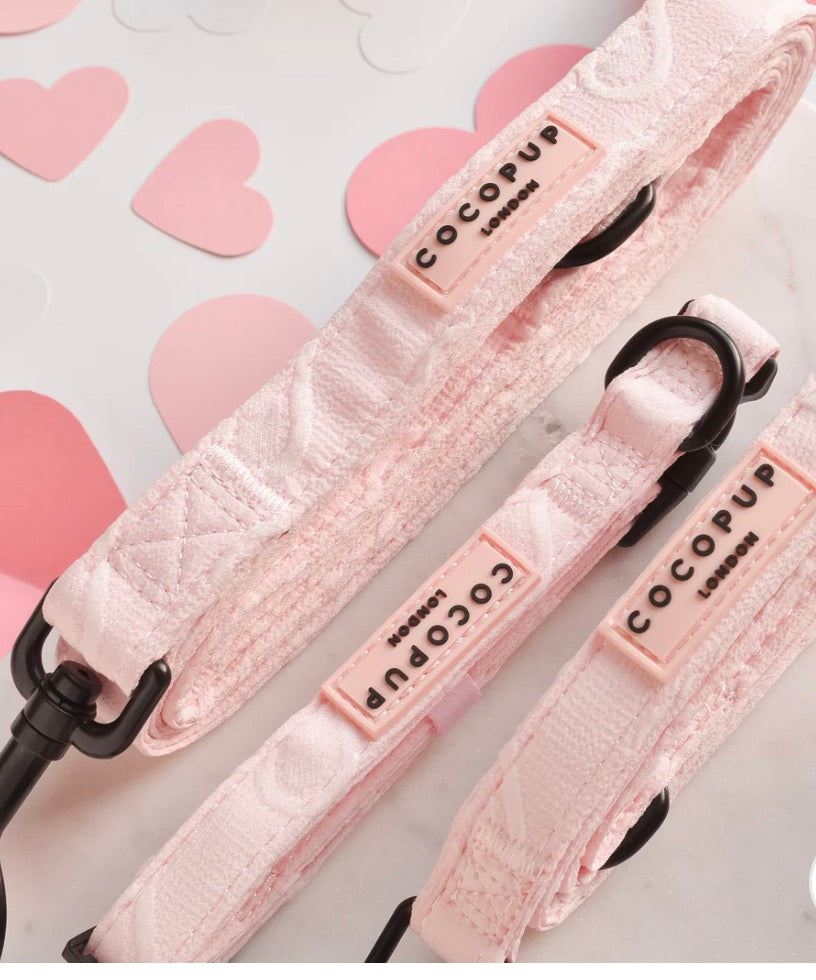 Cocopup Luxe Lead Baby Pink Heart