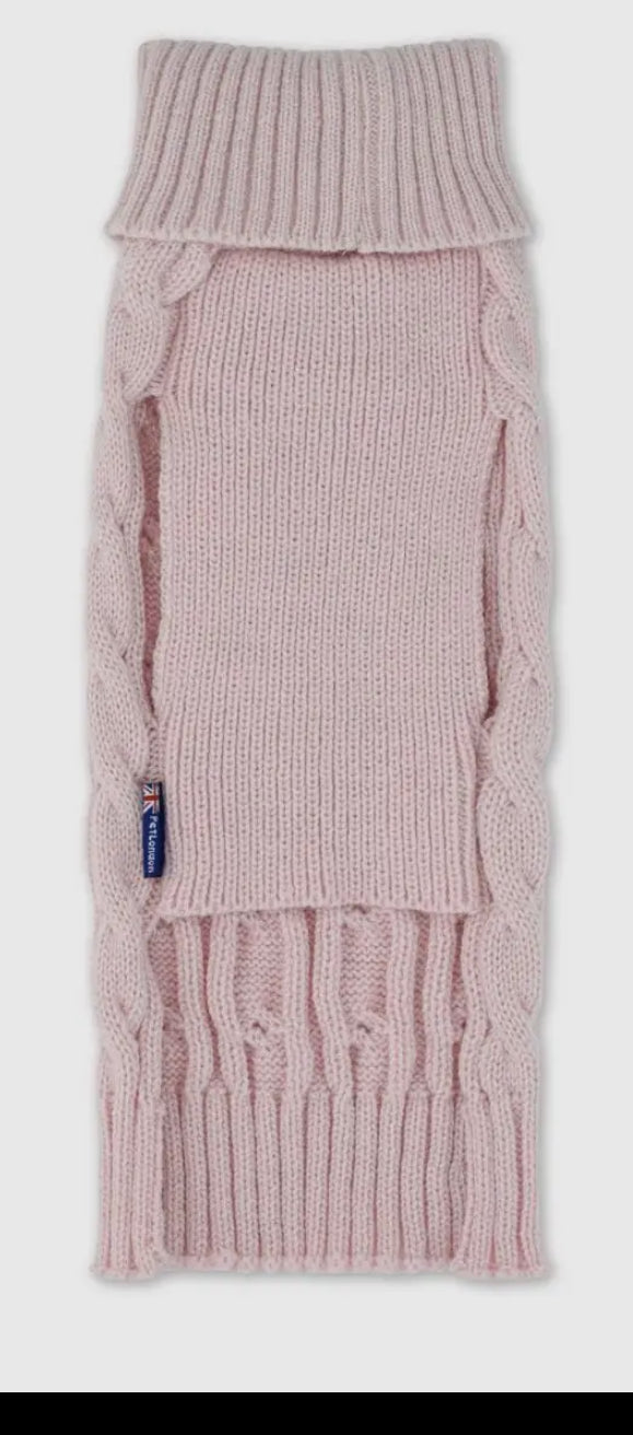 Pet London - Cable Knit Shimmer Jumper Pink