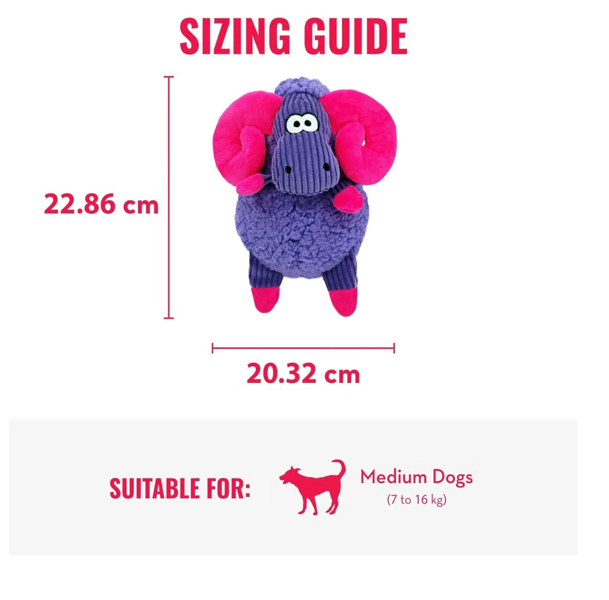 Kong Sherps Floofs Big Horn Dog Toy