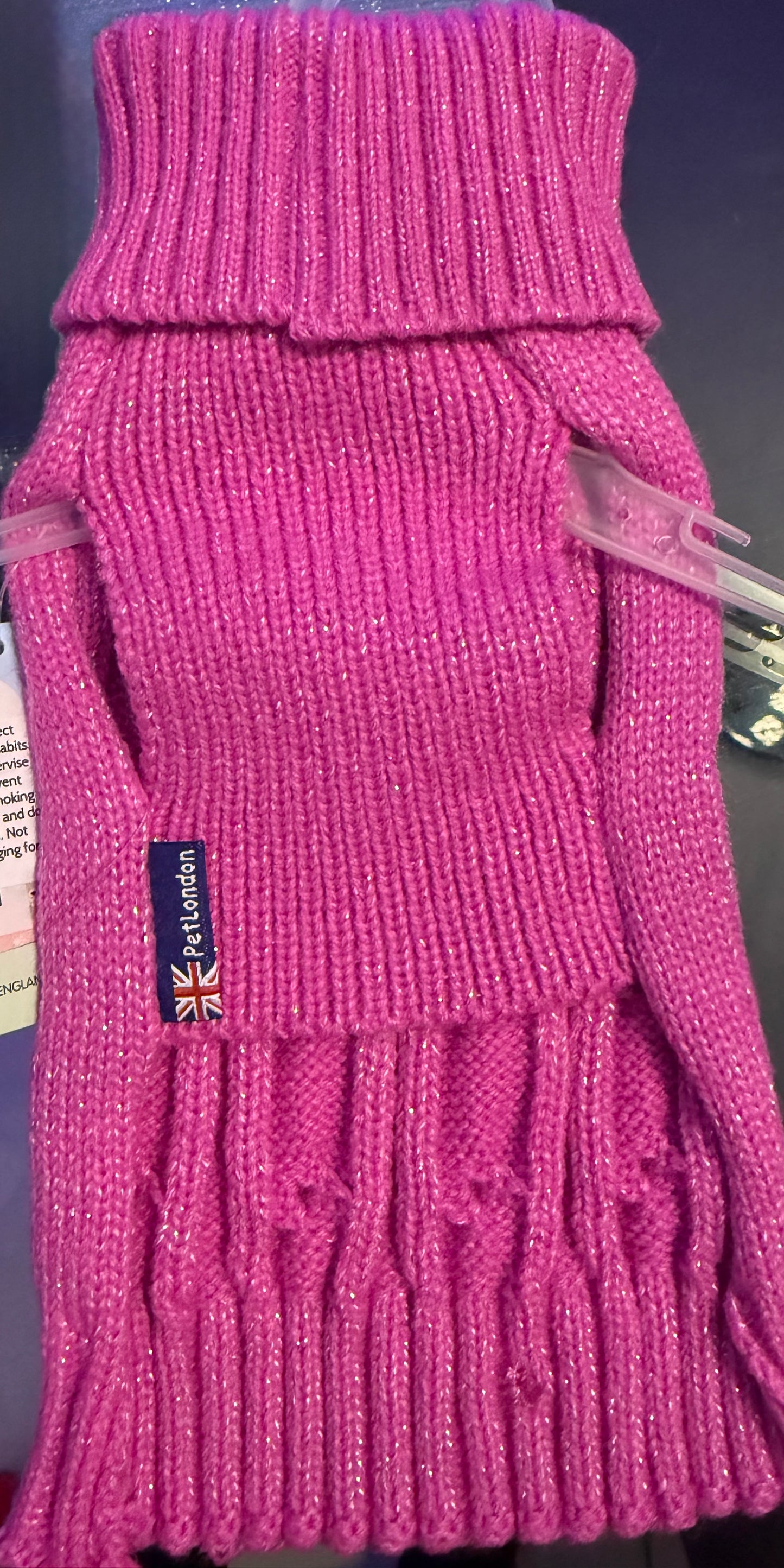 Pet London - Cable Knit Shimmer Purple