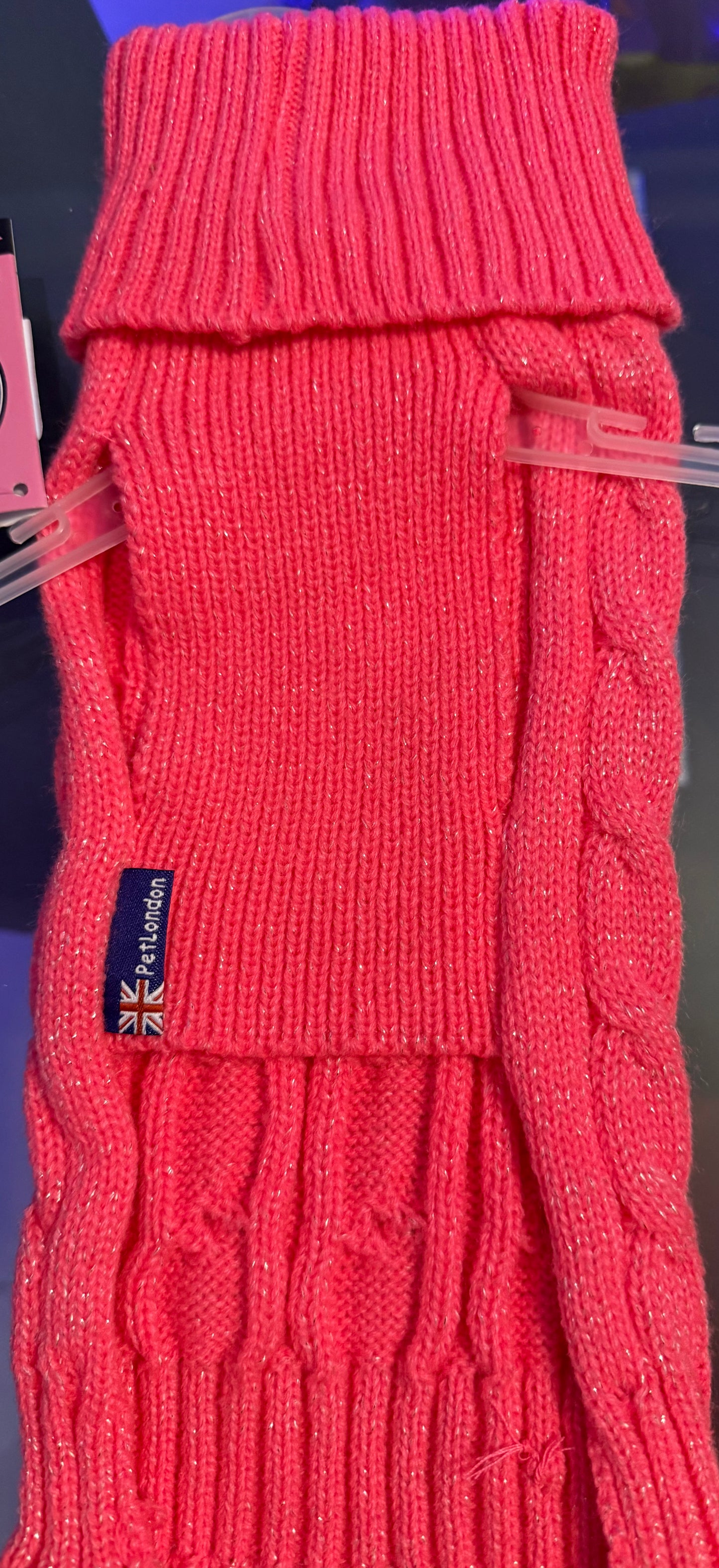 Pet London - Cable Knit Shimmer Jumper Cerise Pink