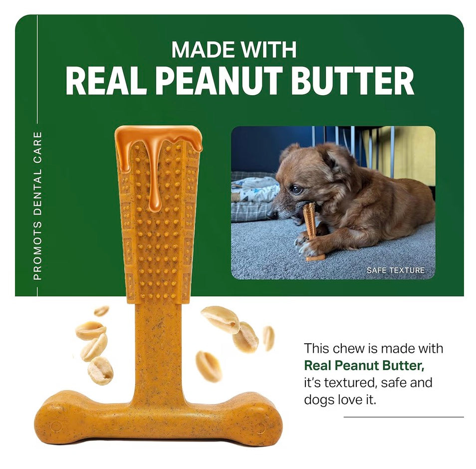 Bamboodles T-Bone Chew Toy Medium Size Peanut Butter Flavour