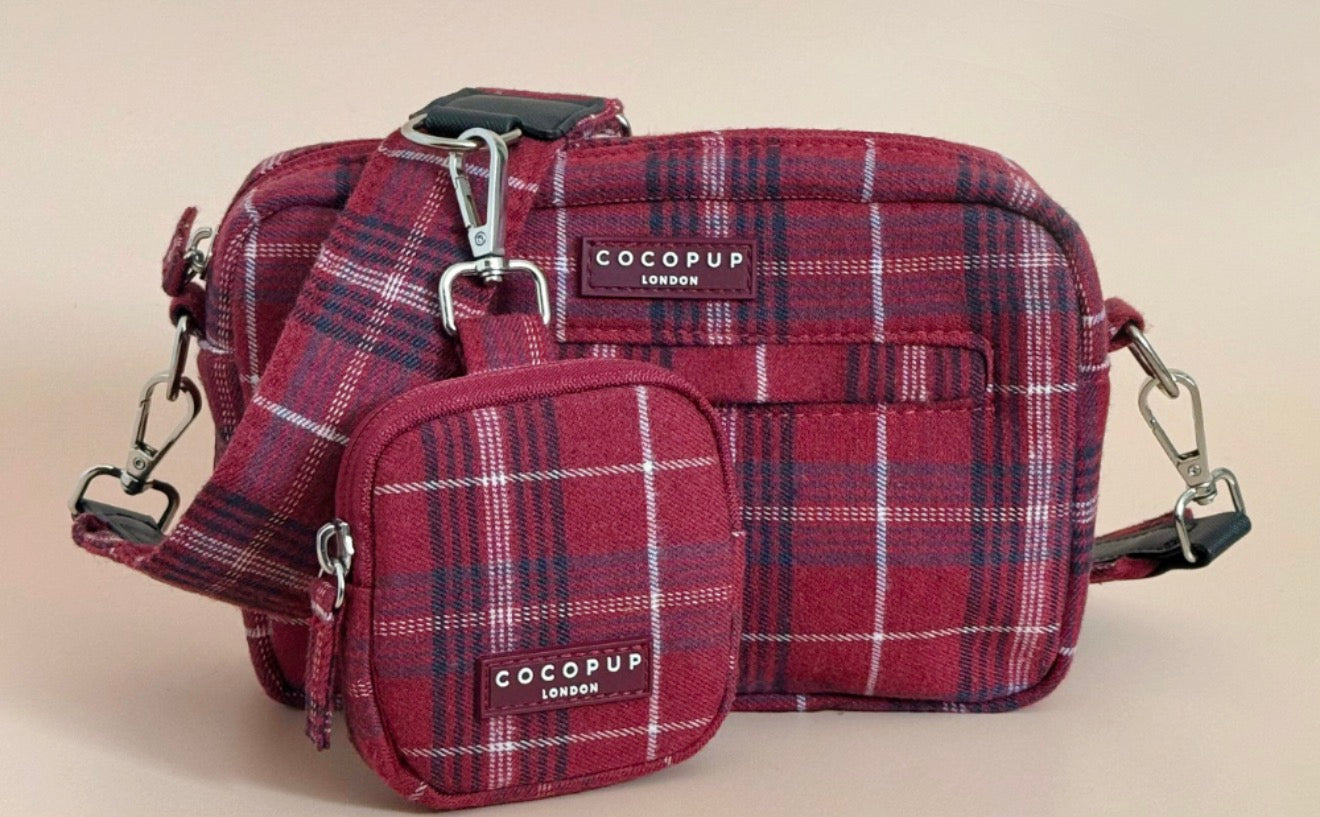 MULBERRY PLAID DOG WALKING BAG BUNDLE WITH FREE WASHING MACHINE BAG