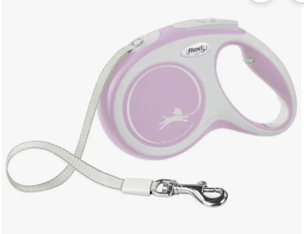 Flexi Extendable Lead - comfort Tape Small Pink