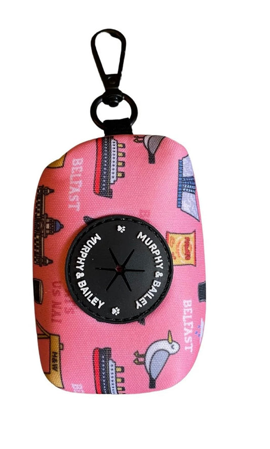 Murphy and Bailey Poo Bag Holder - Mutts about Belfast Pink