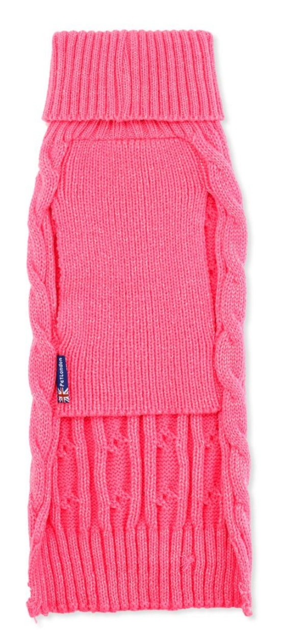 Pet London Cable Knit Pink Jumper