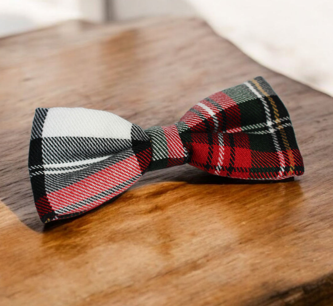 Pet Pooch Boutique Alfies Red and White Plaid Bow Tie
