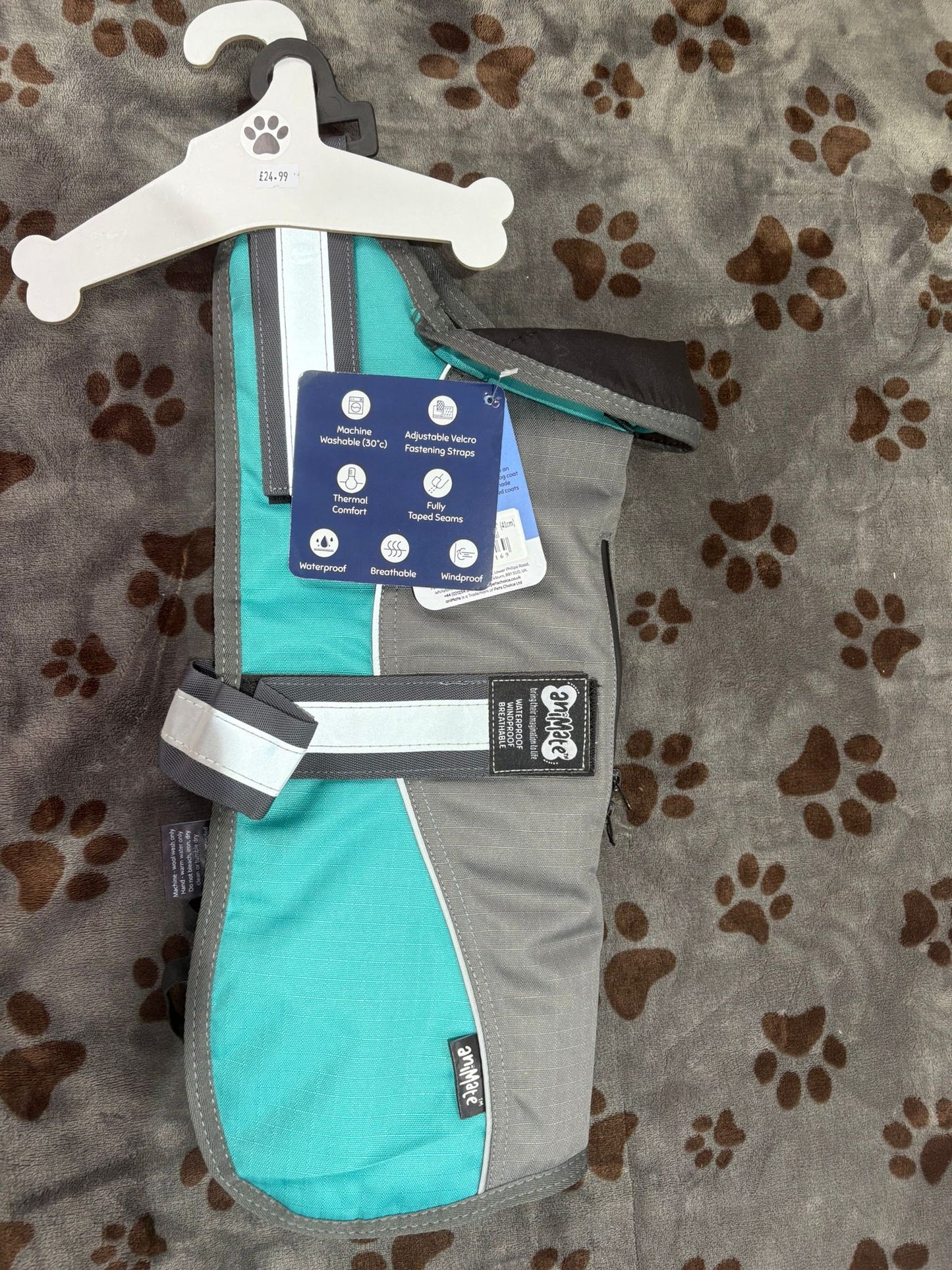 Animate Dog Coat Grey/Teal