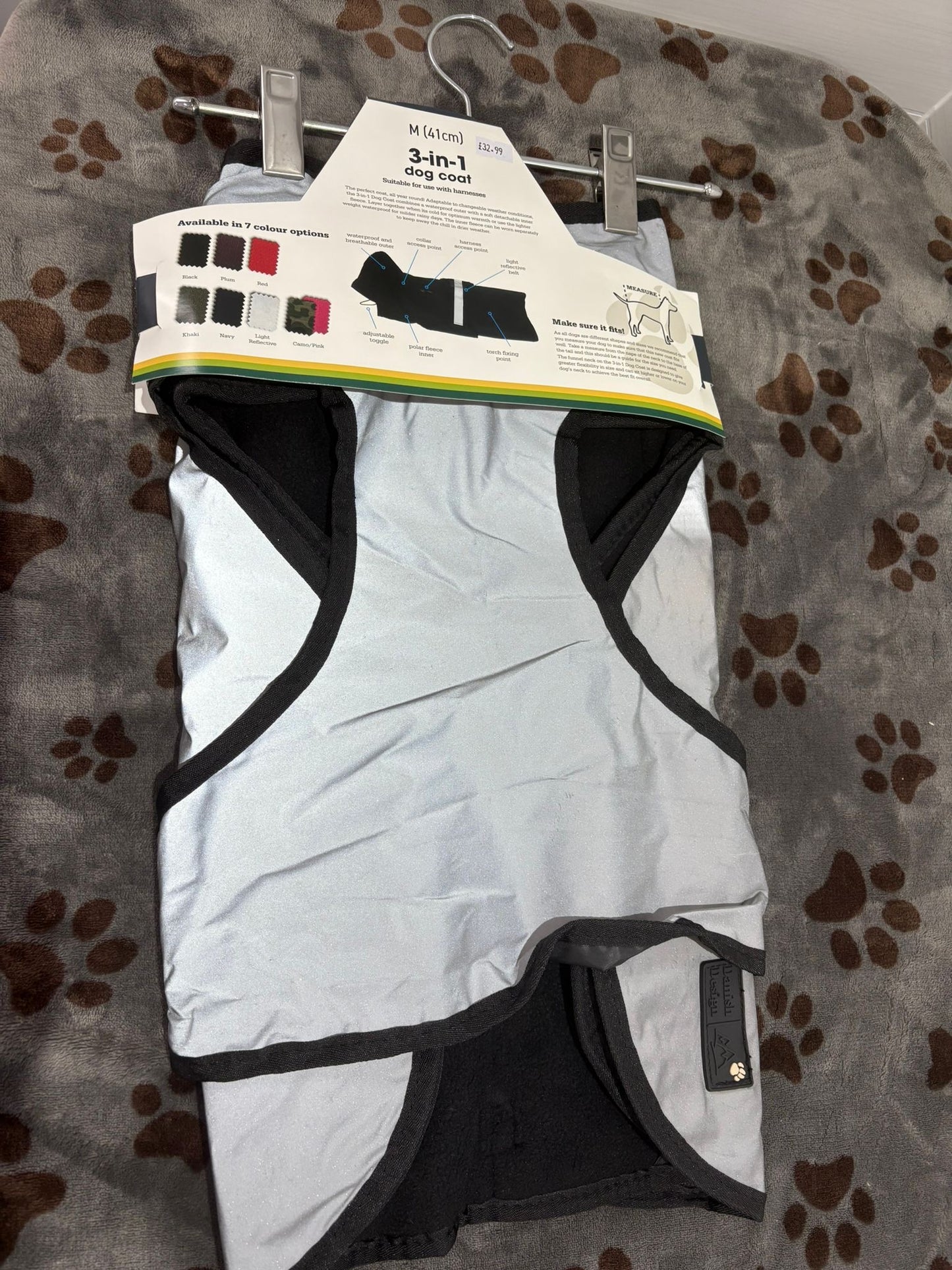 Danish Design 3 n 1 Dog Jacket Silver