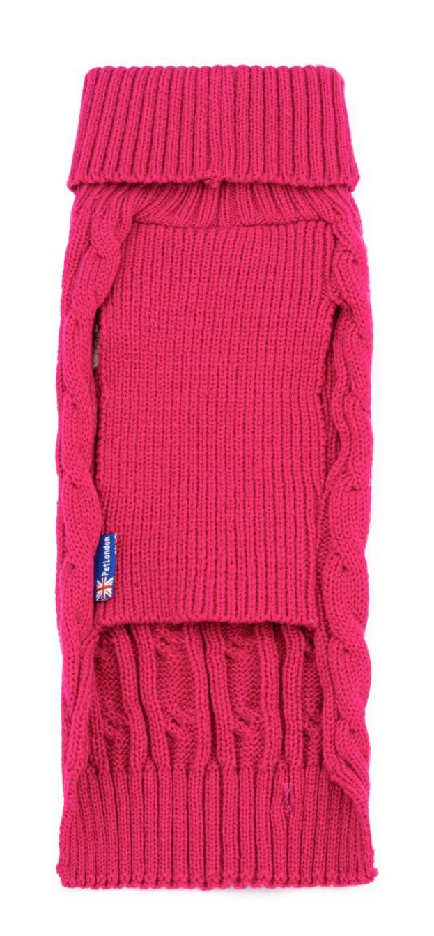 Pet London Cable Knit Wine Jumper