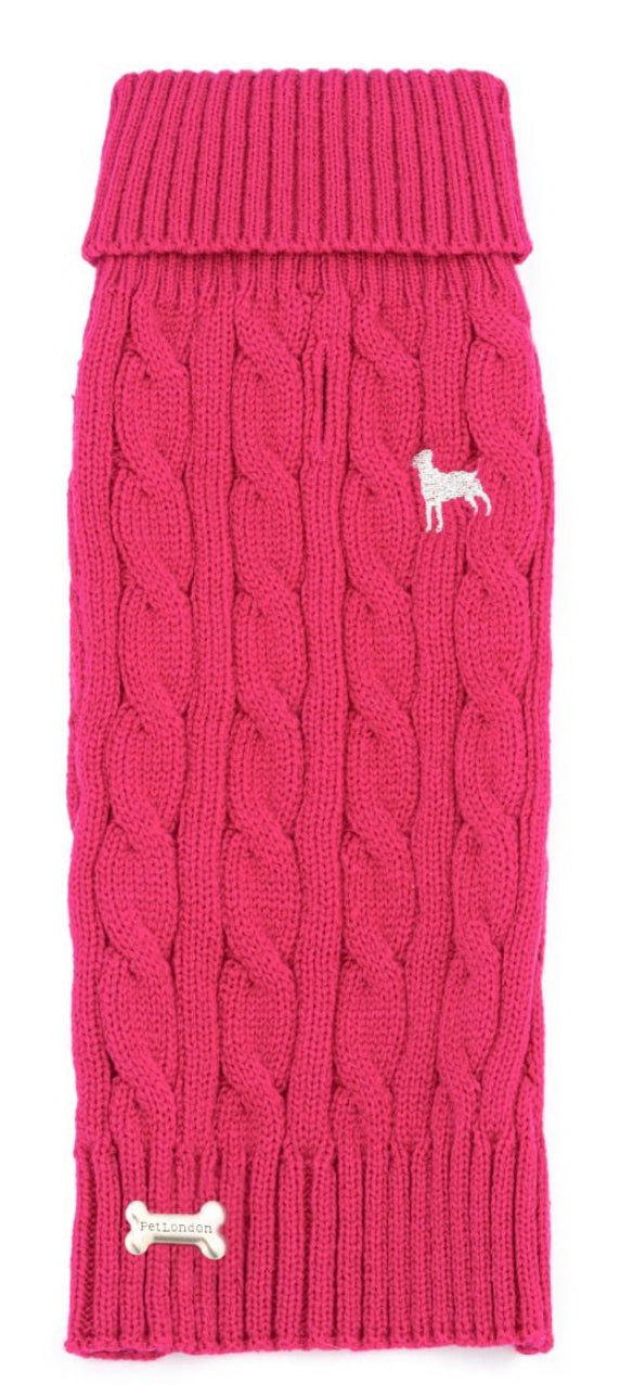 Pet London Cable Knit Wine Jumper