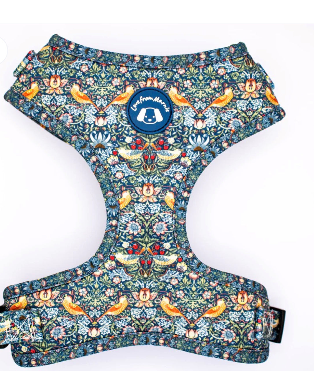 Love From Marnie Adjustable Harness - Strawberry Thief Blue