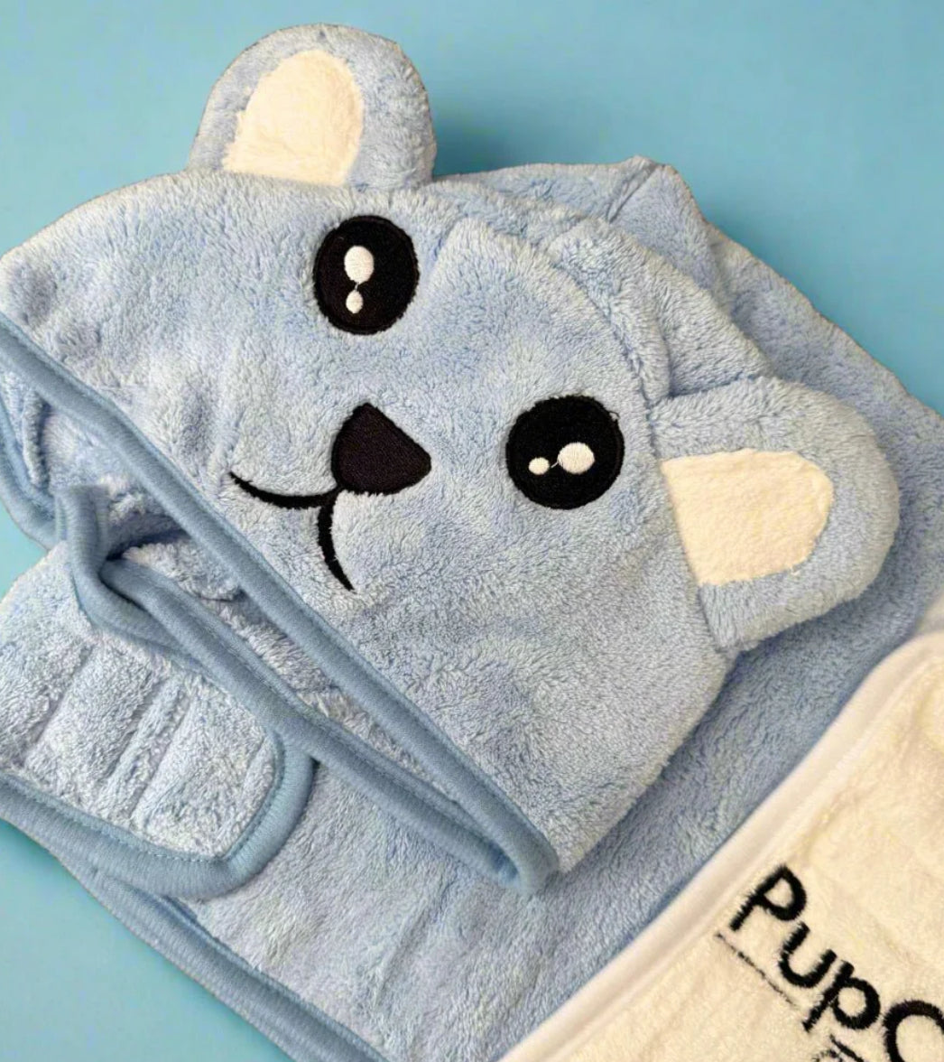 Pup Club Couture Drying Robe - Blue