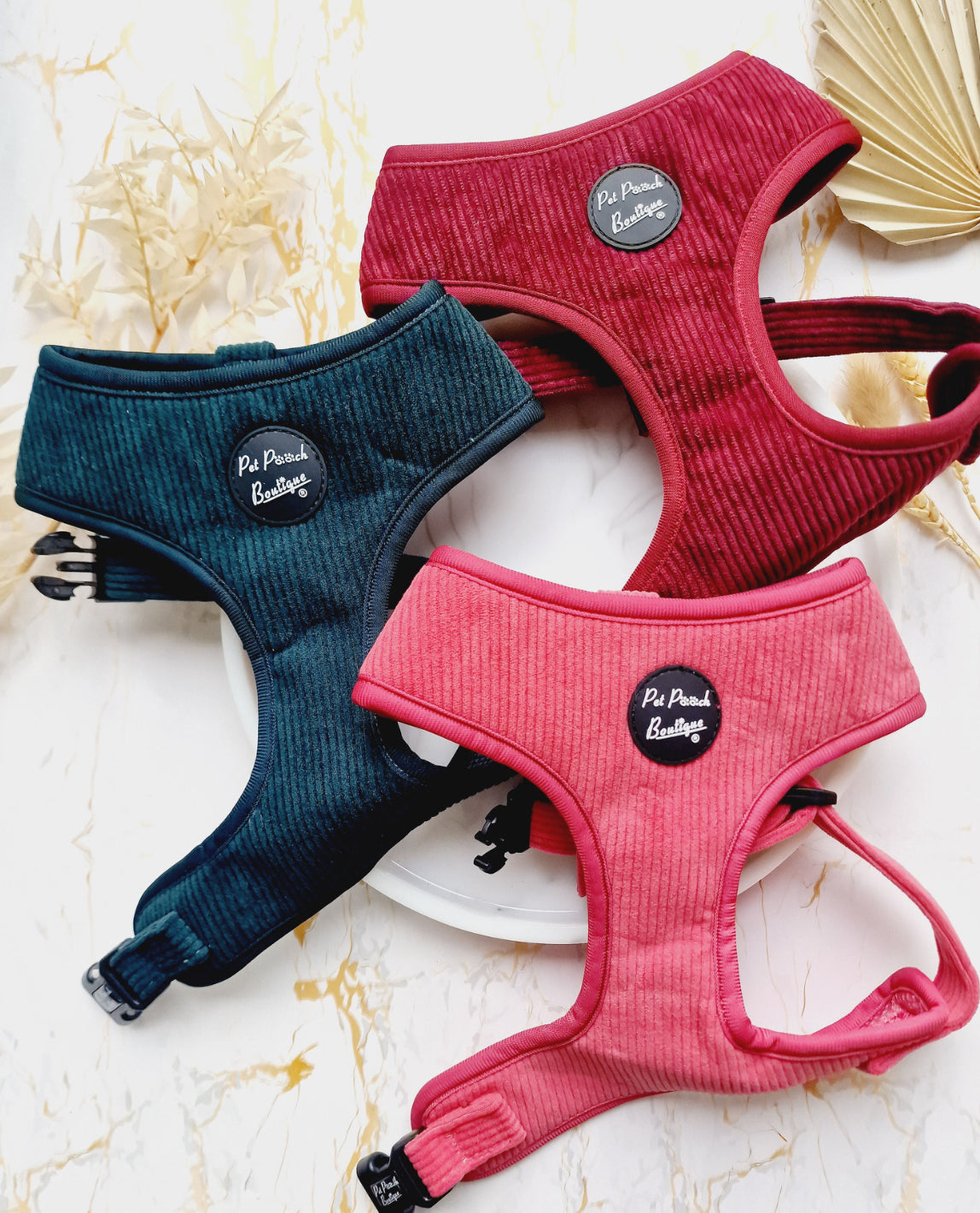 Pet Pooch Boutique Adjustable Harness - Rose Pink Cord