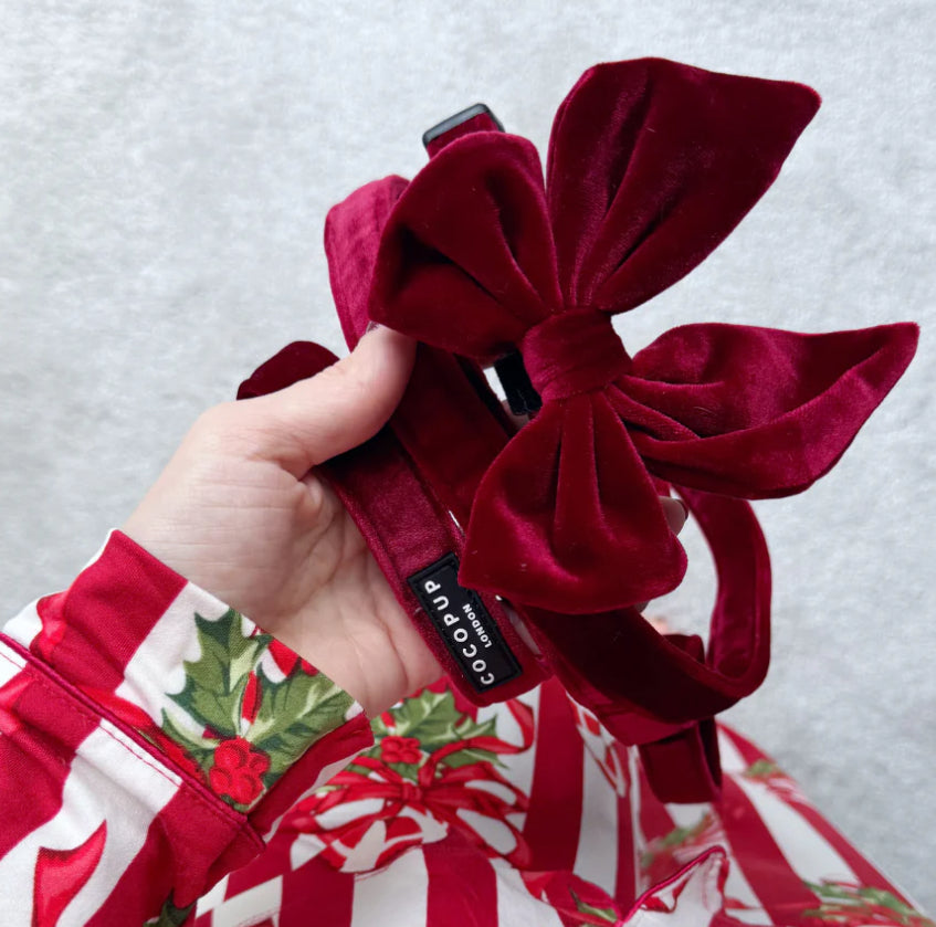 Cocopup London Lead - Luxe Velvet - Berry Red