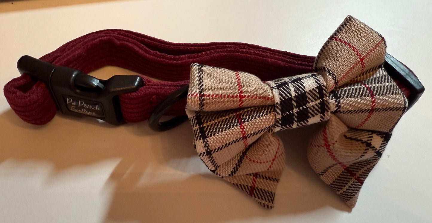 Pet Pooch Boutique Collar - Burgandy Red Collar