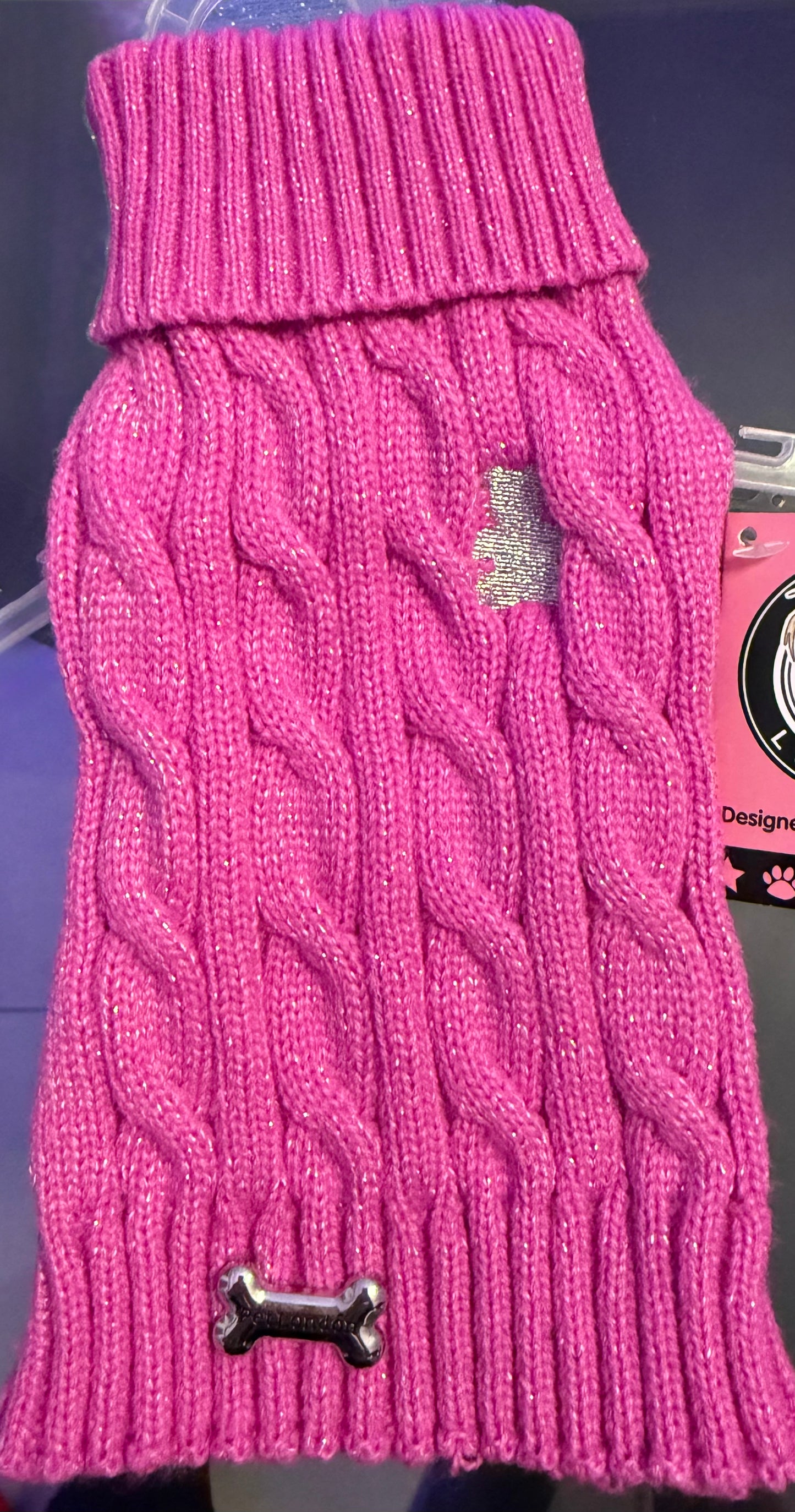 Pet London - Cable Knit Shimmer Purple