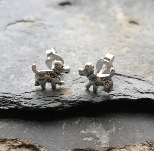 Blue Lily Sterling Silver Dog Earings