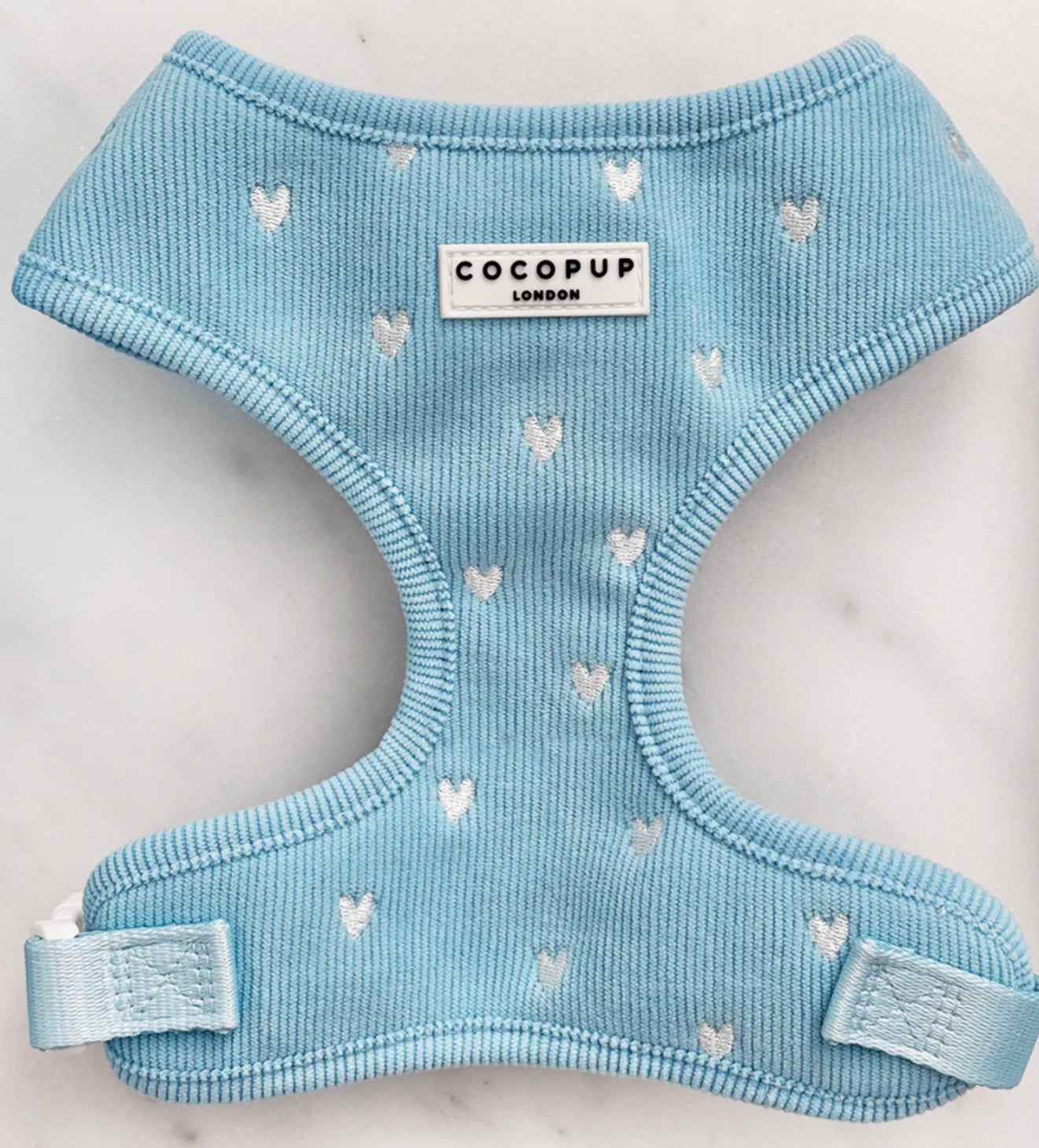 Cocopup London Blue Heartstrings Cord Adjustable Neck Harness