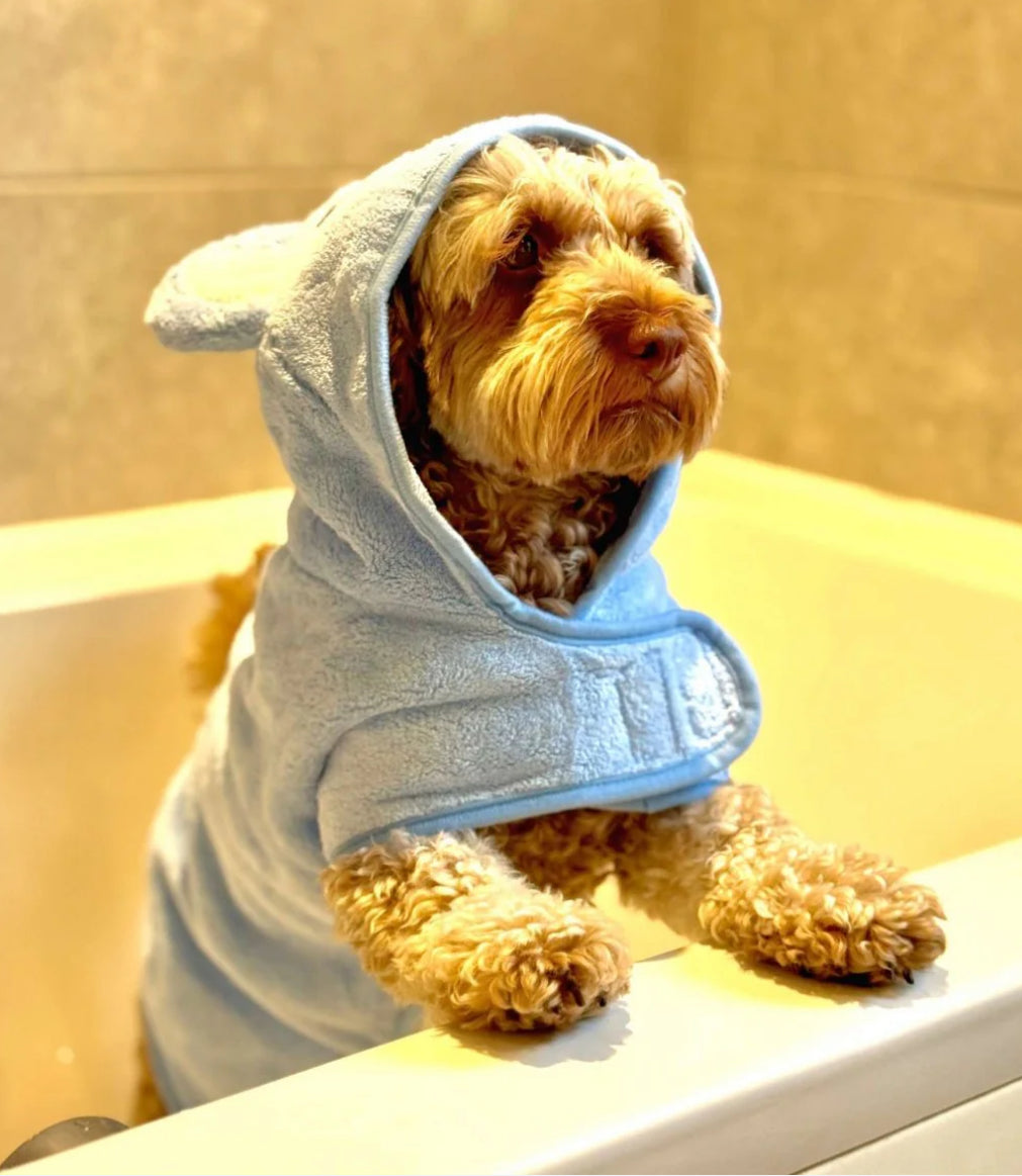 Pup Club Couture Drying Robe - Blue