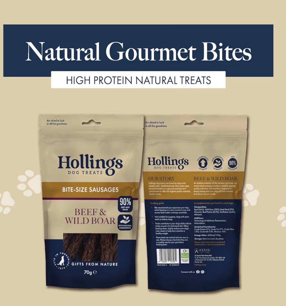 Hollings Beef & Wild Boar Bite-Size Sausages