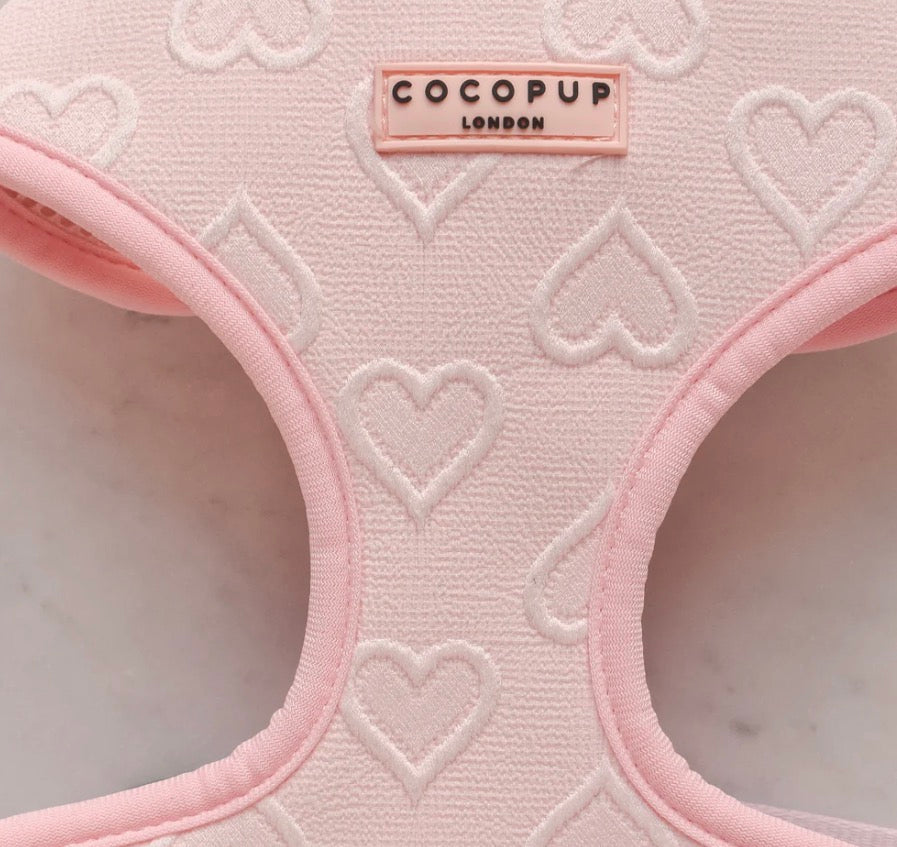 Cocopup London Baby Pink Heart Adjustable Neck Harness