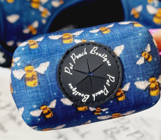 Pet Pooch Boutique - BLUE BUZZY BUMBLE BEE DOG POO BAG HOLDER