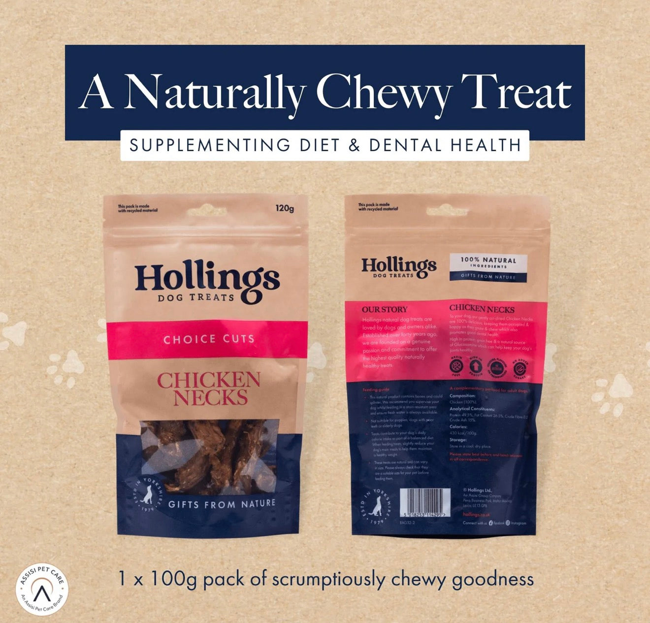 Hollings Dog Treats Choice Cuts Chicken Necks