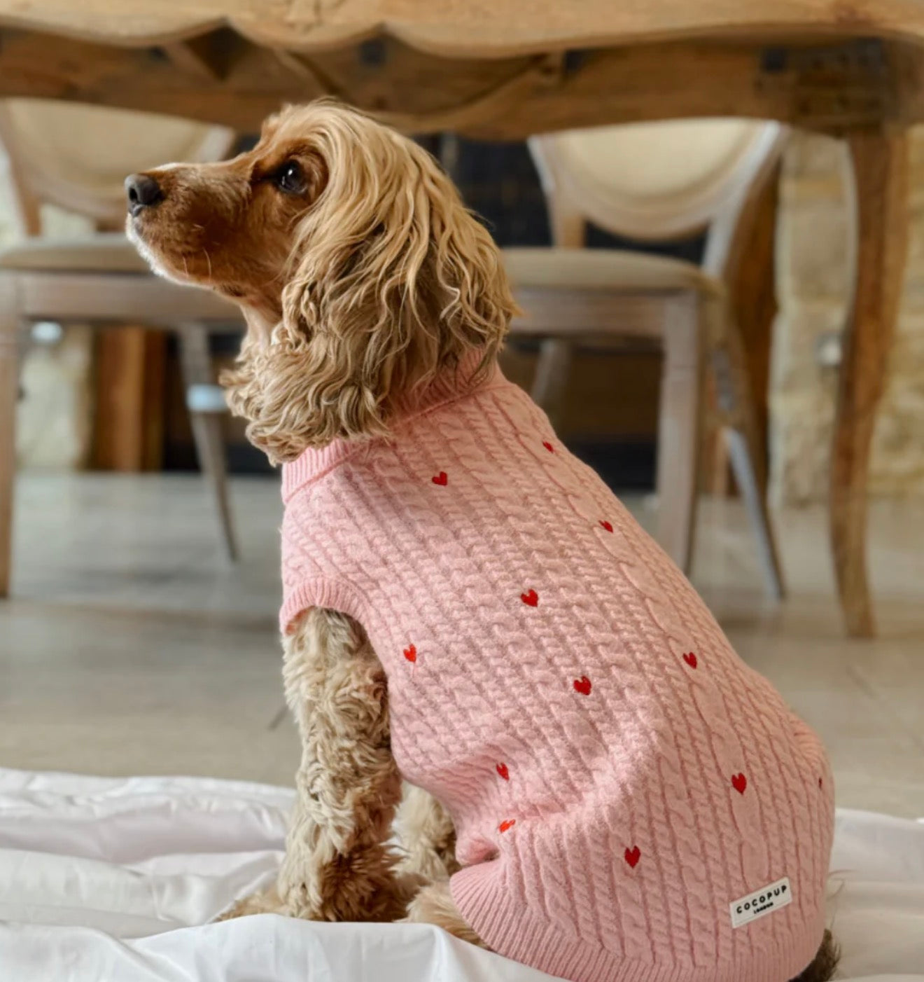 Cocopup London Dog Jumper Pink Heartstrings
