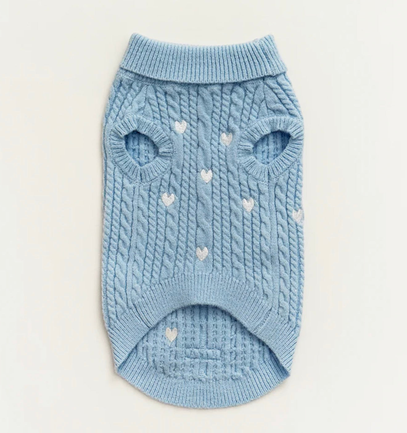 Cocopup London Jumper Cable Knit Blue Heartstrings