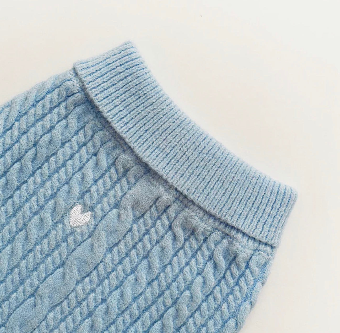 Cocopup London Jumper Cable Knit Blue Heartstrings