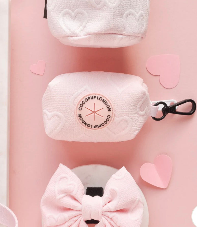 Cocopup London Luxe Baby Pink Heart Poop Bag Holder