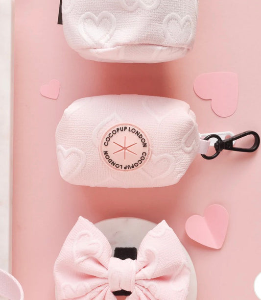 Cocopup London Luxe Baby Pink Heart Poop Bag Holder