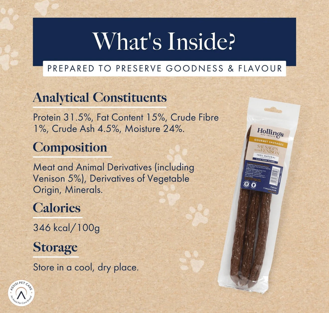 Hollings Gourmet Sausages With Venison