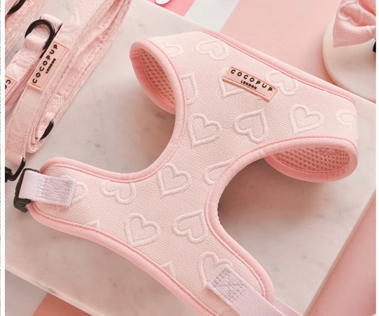 Cocopup London Baby Pink Heart Adjustable Neck Harness