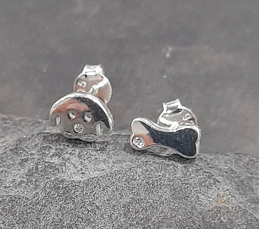 Blue Lily Dog and Bone Stud Earings