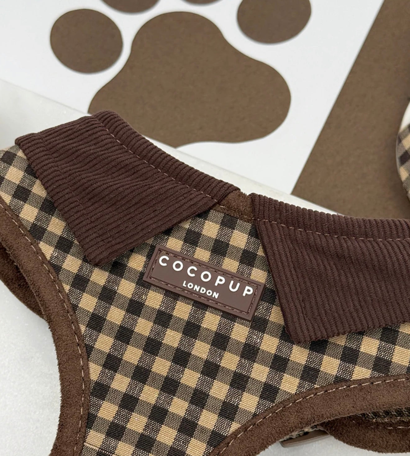 Cocopup London Cotswold Check Adjustable Neck Harness