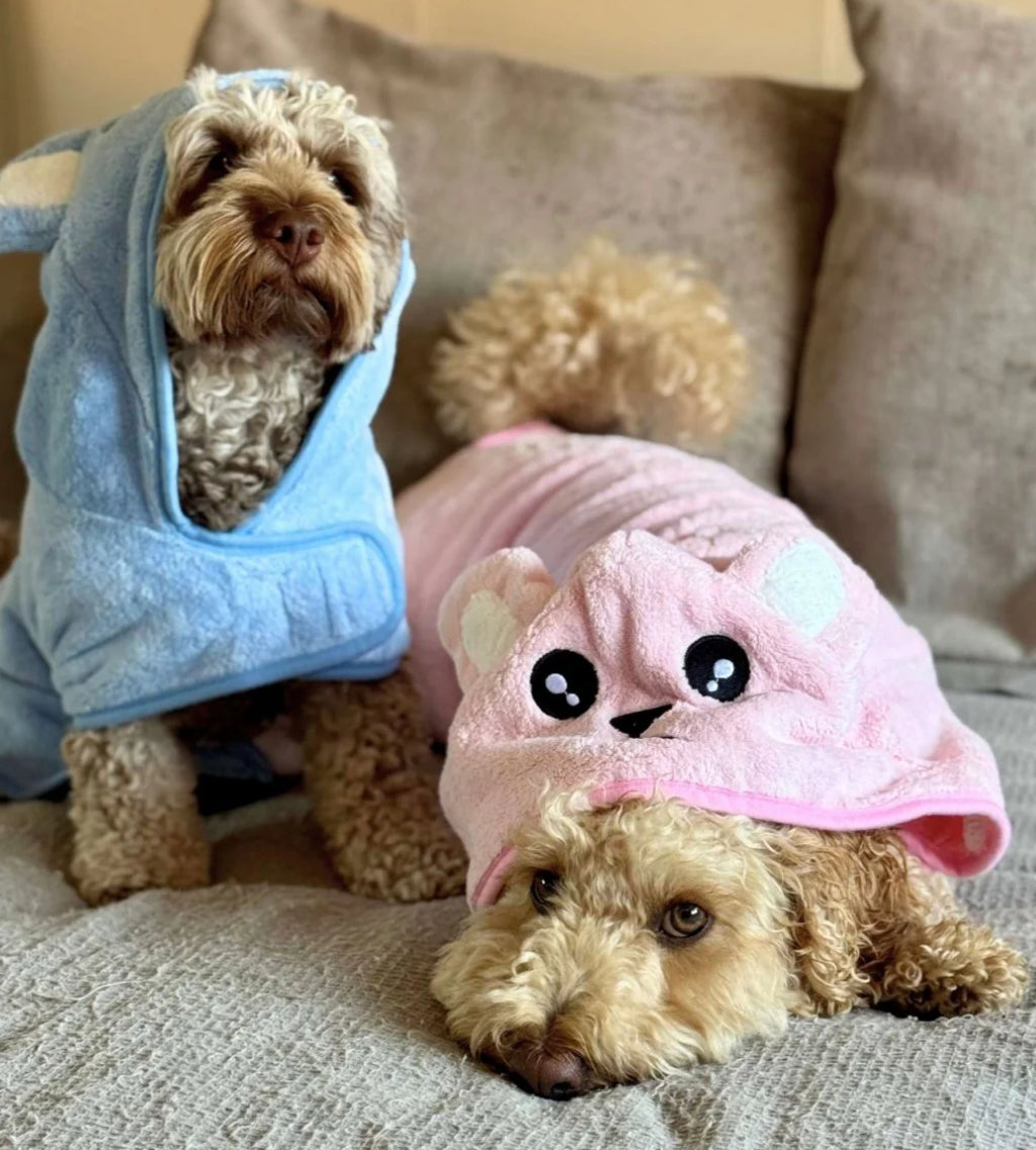 Pup Club Couture Drying Robe - Blue