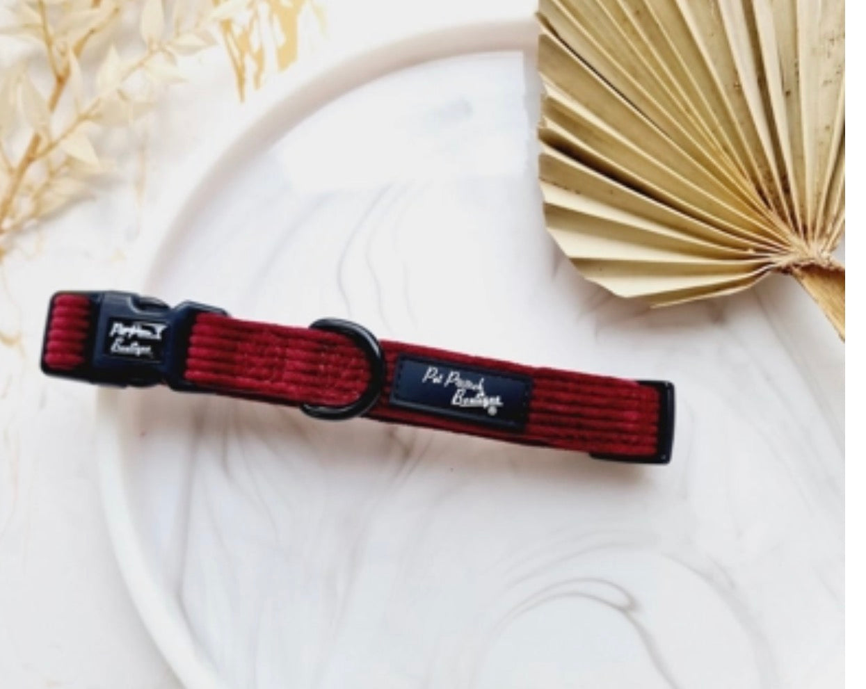 Burgandy Red Cord Dog Collar
